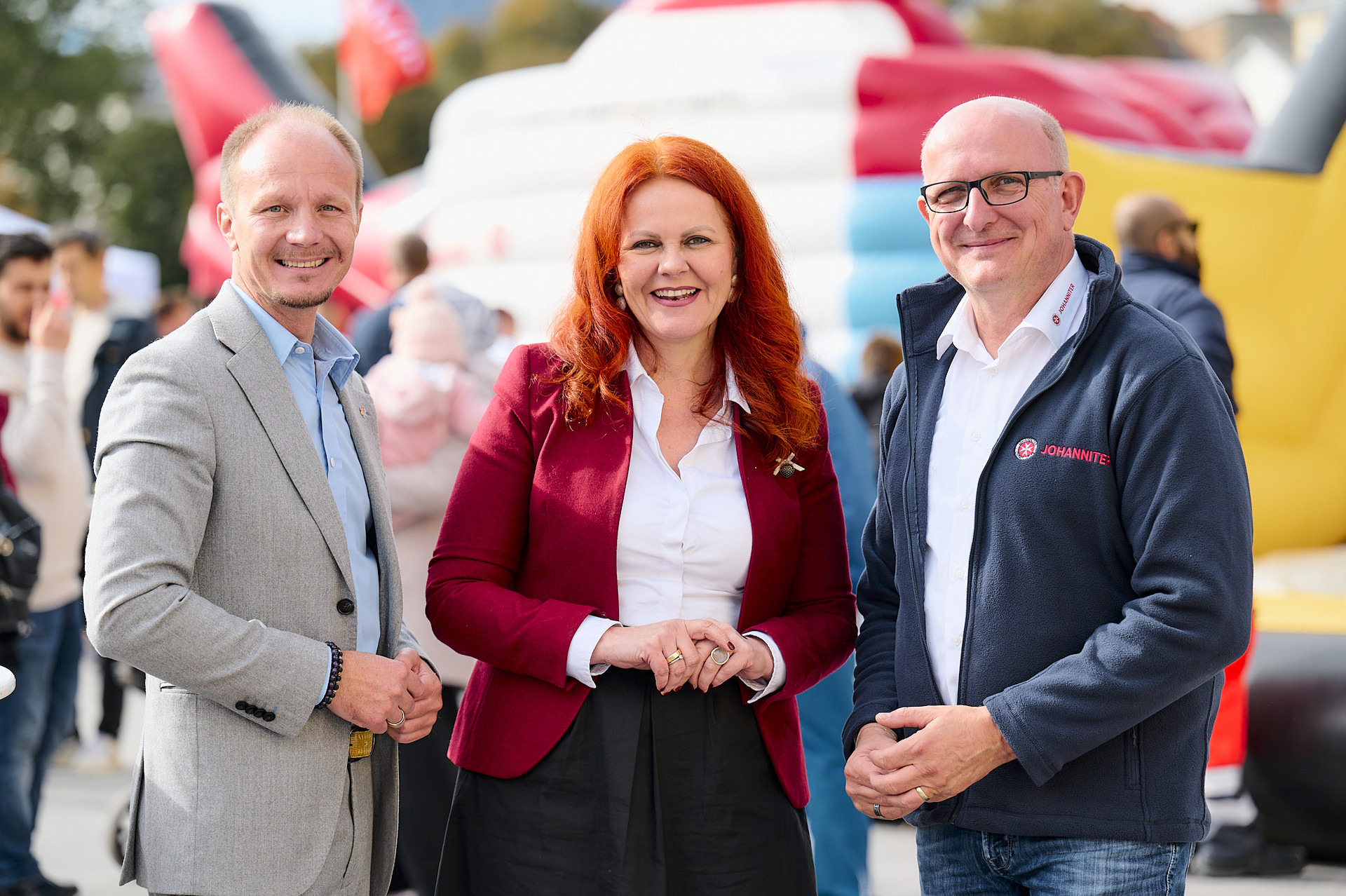 Bürgermeister Johannes Anzengruber, Landesrätin Cornelia Hagele, Geschäftsführer der Johanniter Tirol Franz Bittersam